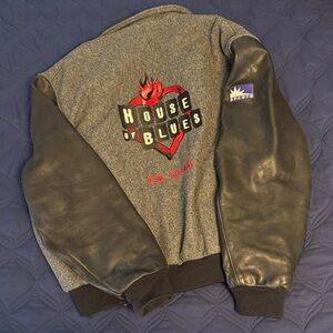 House of Blues Gray and Black Bomber Jacket